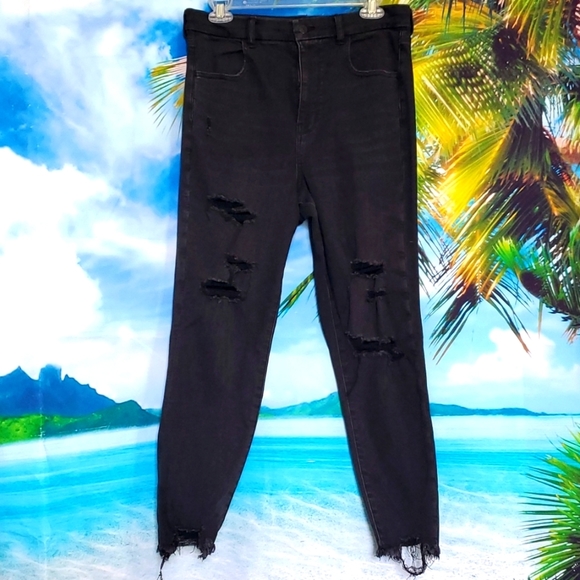 American Eagle Outfitters Denim - AMERICAN Eagle Sz 14 black women's next level stretch curvy hi-rise jegging cr…